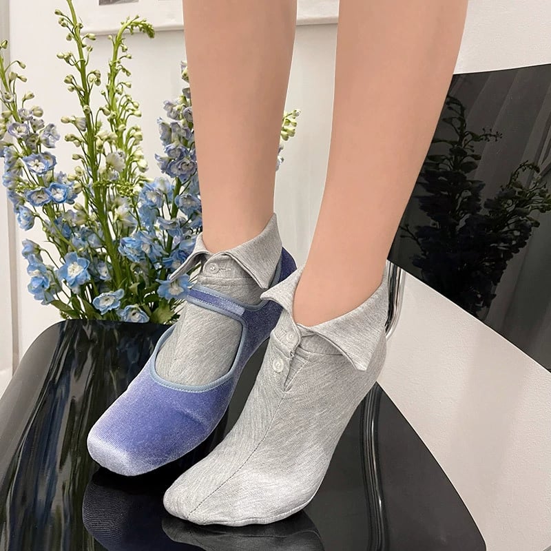 Shirt Collar Button Socks