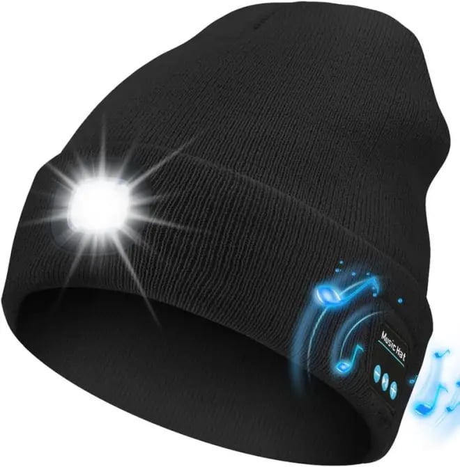 ❄️Winter— Gift Bluetooth Beanie with LED Headlight and Removable Speakers
