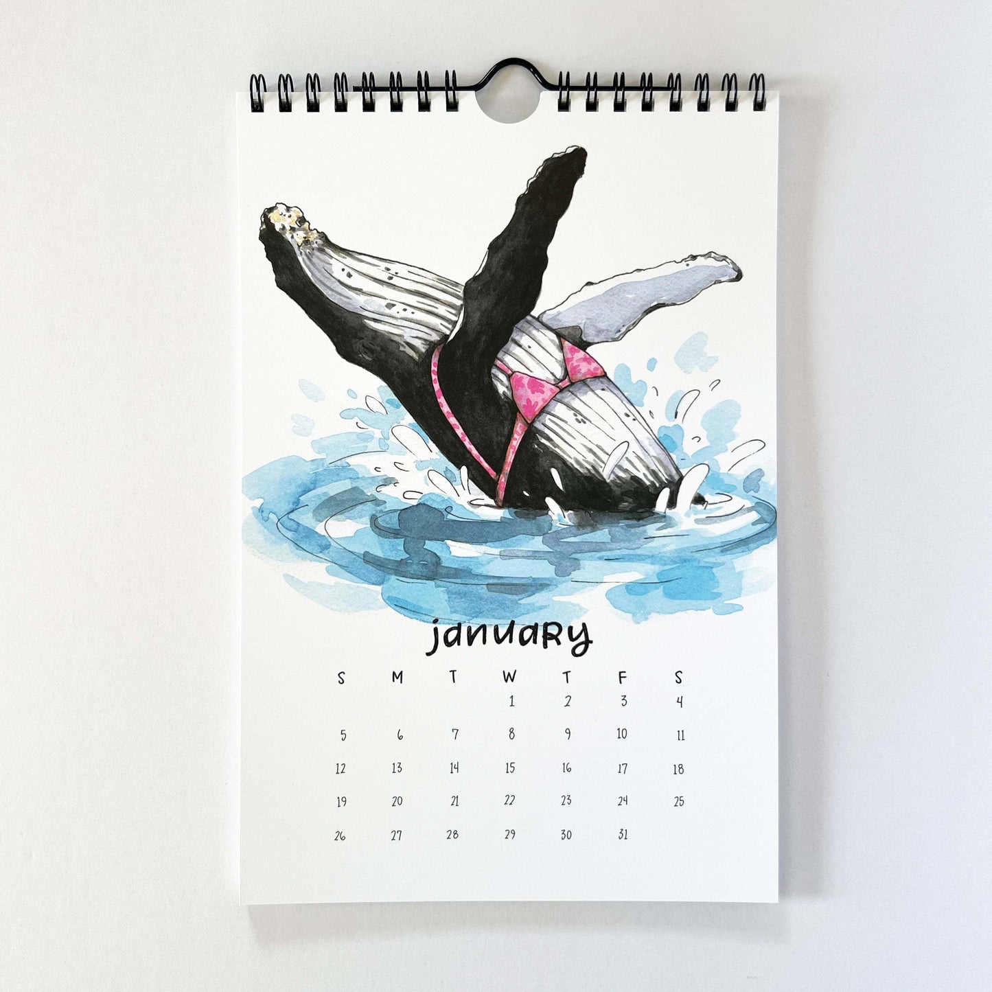 👙2025 Swimsuit Animals Watercolor Wall Calendar
