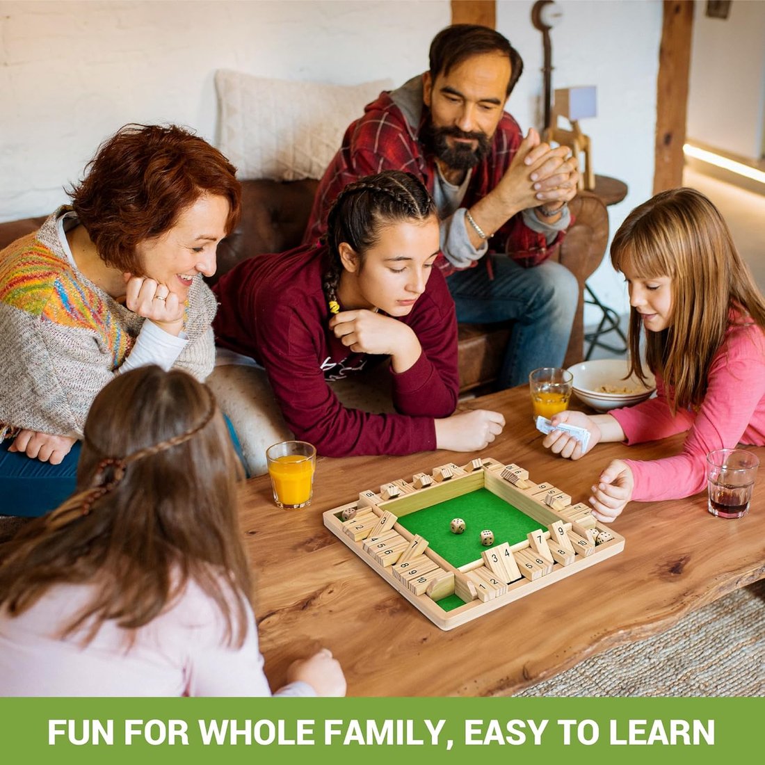 Shut The Box Game - Fun Table Math Game for Adults & Kids