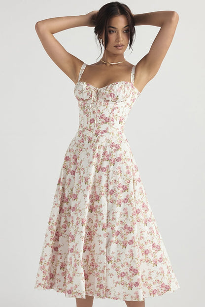 PRINT BUSTIER SUNDRESS