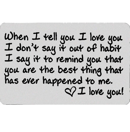 Last Day 75% OFF - ✍️Metal Engraved Card - Message of Love💞