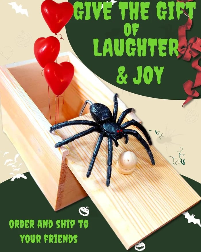 🔥Last Day Sale-🤣Super Funny Crazy Prank Gift Box Spider🕷️