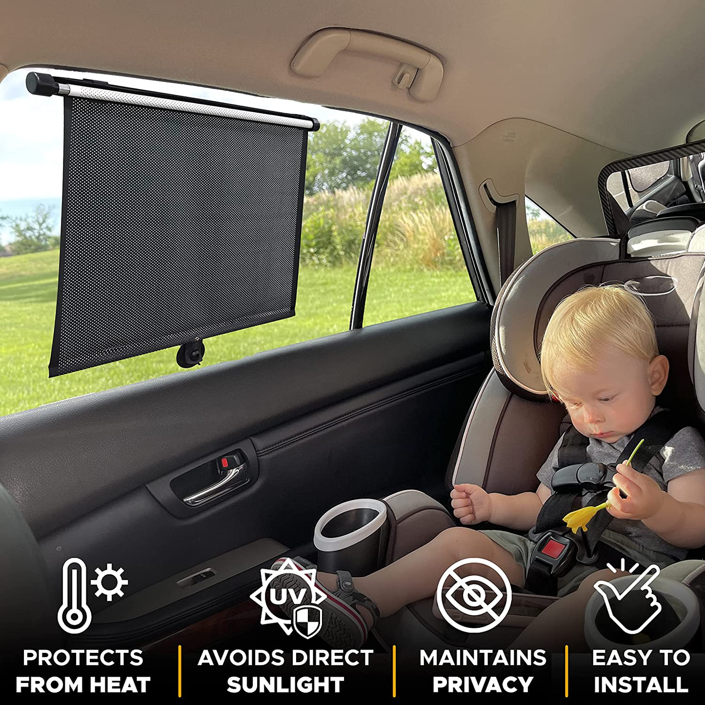 💗Retractable Window Roller Sunshade For Car/Room