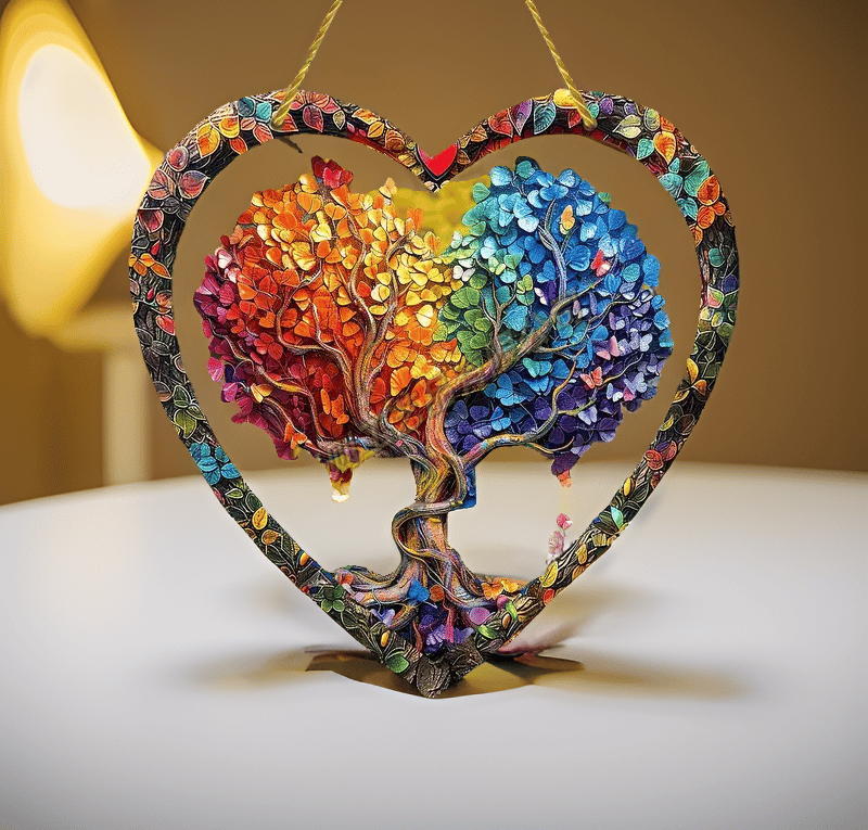 🌳Last Day Promotion 49% OFF - Wrapped in Love Tree of Life Suncatcher Heart Charm Gift❤️