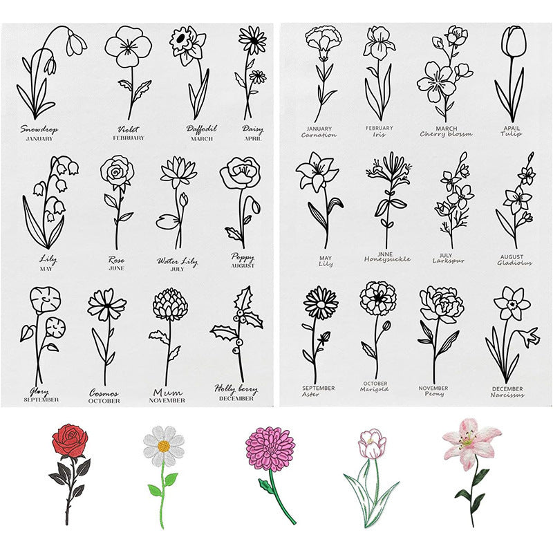 ⏰Last Day 48% OFF -🌼 Water Soluble Patterns for Embroidery