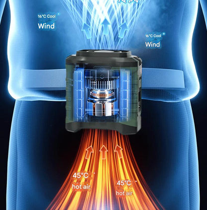 Portable Waist Clip & Neck Fan | USB Rechargeable with LED & Power Bank