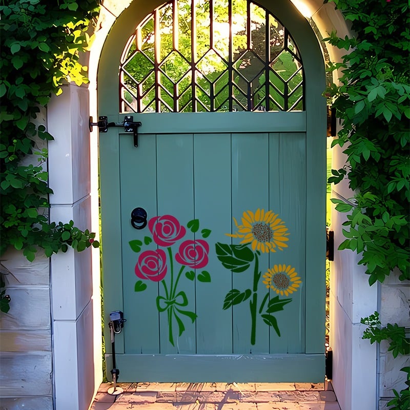 ✨LAST DAY 49% OFF💐Garden Fence Large Flower Stencils🌻DIY Decoration