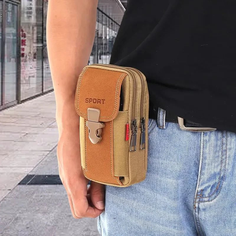 Men's multifunctional belt cell phone pouch