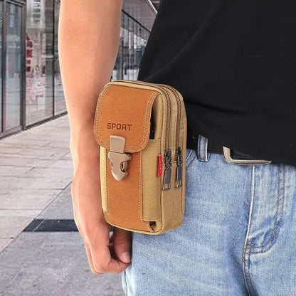 Men's multifunctional belt cell phone pouch