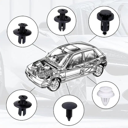 🎁49%OFF🔧100 PCS Car Clip Retainer Auto Fasteners Push Trim Bumper Plastic Rivets Clips Kit