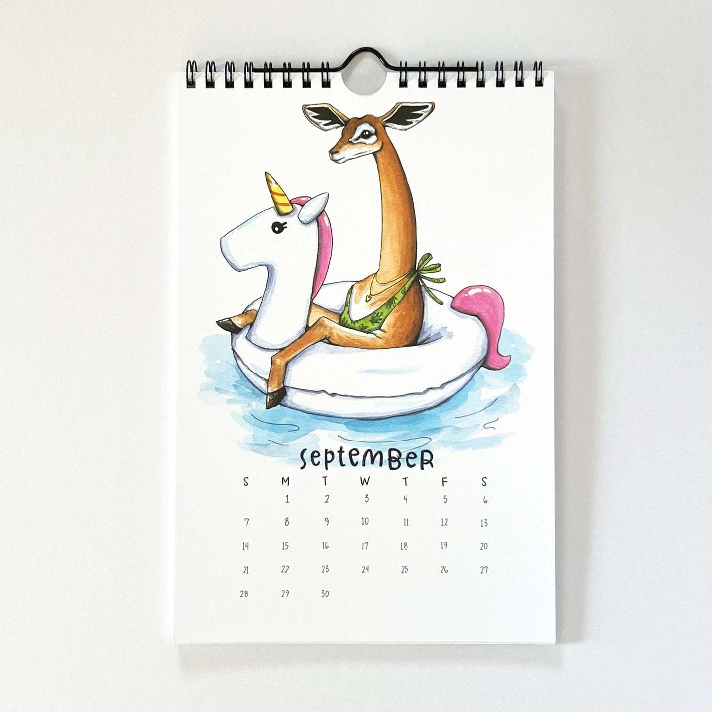 👙2025 Swimsuit Animals Watercolor Wall Calendar