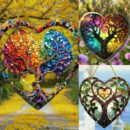 🌳Last Day Promotion 49% OFF - Wrapped in Love Tree of Life Suncatcher Heart Charm Gift❤️