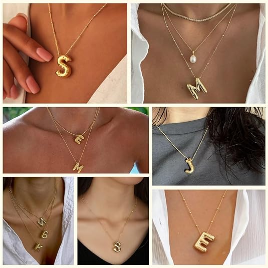 🔥Summer sale🎁⏰Bubble Letter Necklace