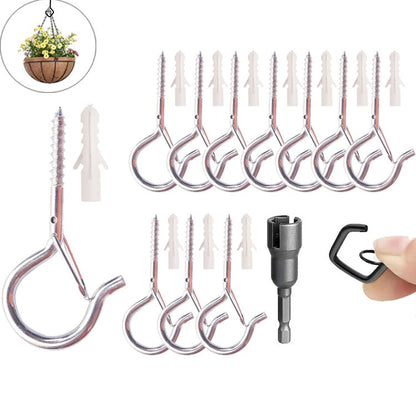 🌲Christmas Sale 49% OFF🌲 -10pcs Square Snap Hanging Hooks - Anti-Drop Bonsai Hooks with Safety Buckles for Christmas Rope String Lights