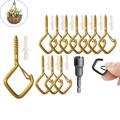 🌲Christmas Sale 49% OFF🌲 -10pcs Square Snap Hanging Hooks - Anti-Drop Bonsai Hooks with Safety Buckles for Christmas Rope String Lights