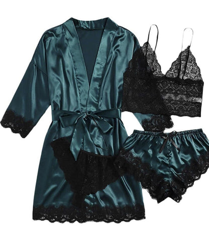 🔥LAST DAY SALE 49% OFF 🔥Valentine's Day 4 sets of lace satin sling pajamas set🌹