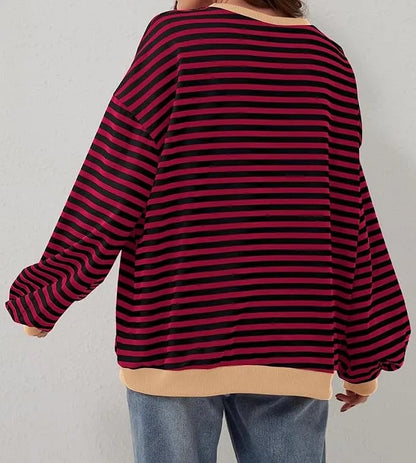 🎁Last Day Sale 50% OFF🏆️2024 Womens Stripes Color Block Sweatshirts