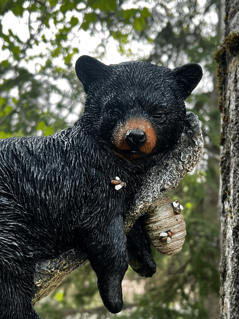 🔥Black Bear Cub Napping Hanging Out in a Tree Figurine