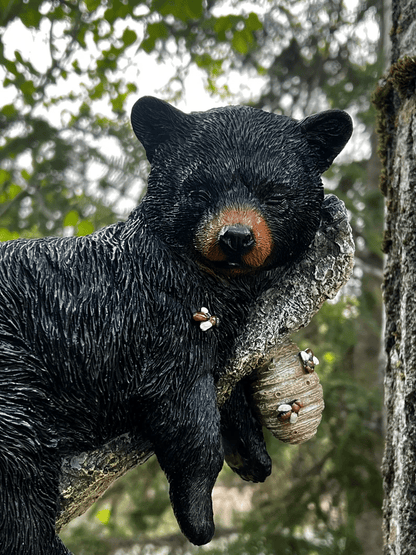 🔥Black Bear Cub Napping Hanging Out in a Tree Figurine
