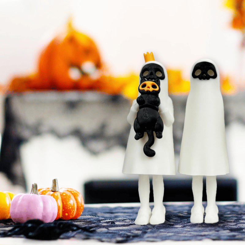 👻3D printed Halloween Ghost and Cat Figurines🐈‍⬛