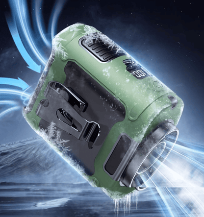 Portable Waist Clip & Neck Fan | USB Rechargeable with LED & Power Bank