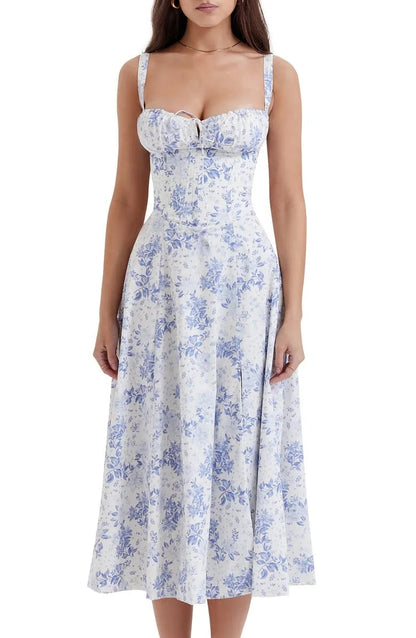 PRINT BUSTIER SUNDRESS