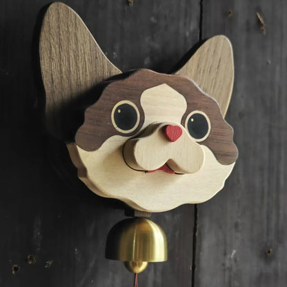 Wooden Shiba Inu Wind Chime Doorbell