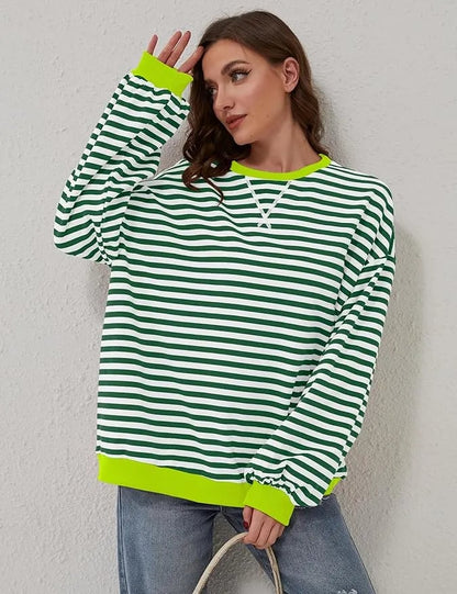 🎁Last Day Sale 50% OFF🏆️2024 Womens Stripes Color Block Sweatshirts