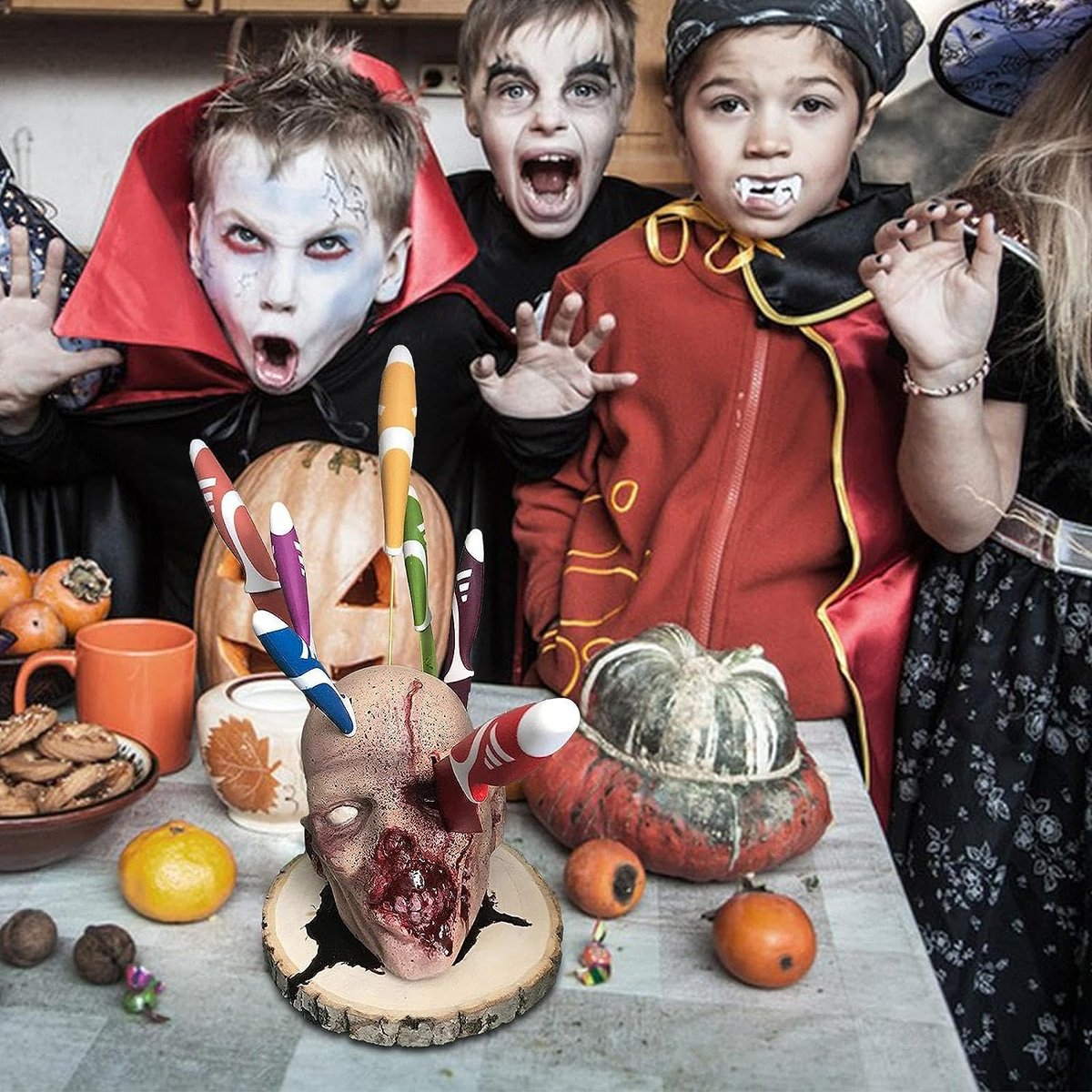 🔥Halloween Multipurpose Human Head Insert Mat Porous Character Horror Atmosphere