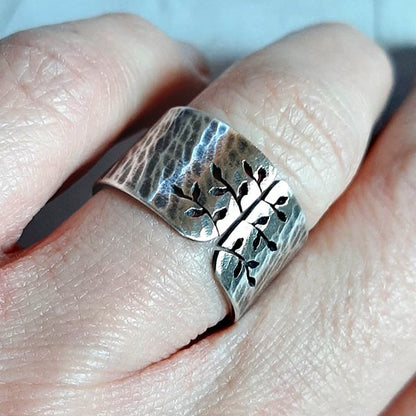 🔥 Hot Sale 49% OFF🎁Sterling Silver Tree of Life Wide Band Ring