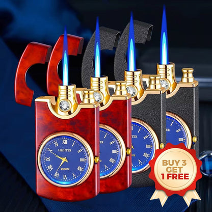 Windproof Torch Lighter with Clock