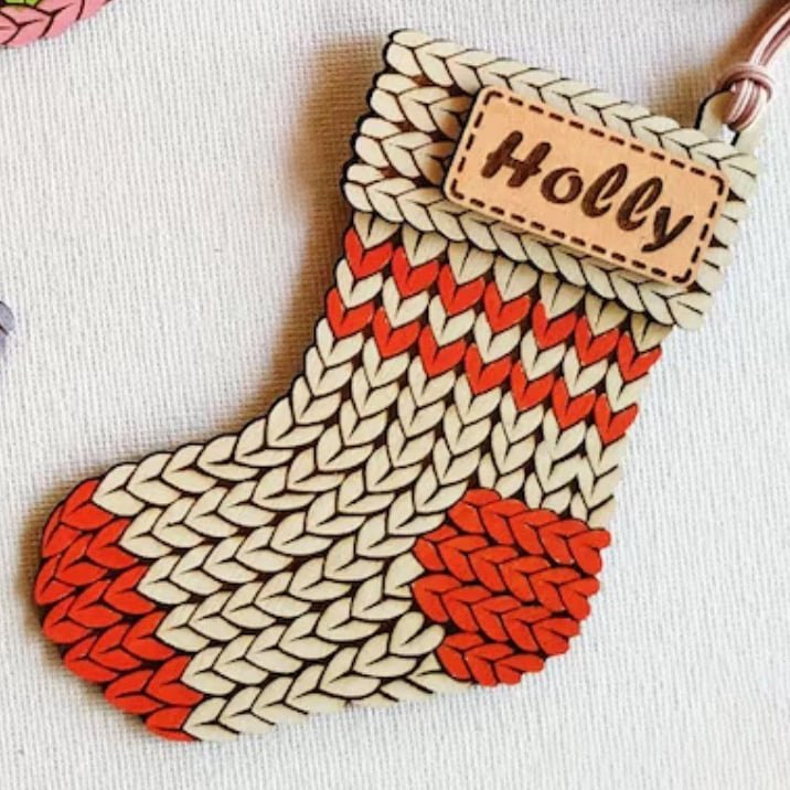 Wooden DIY Knitted Ornaments
