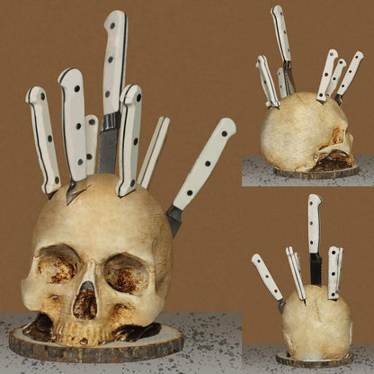 Skull Knife Holder for Kitchen Storage