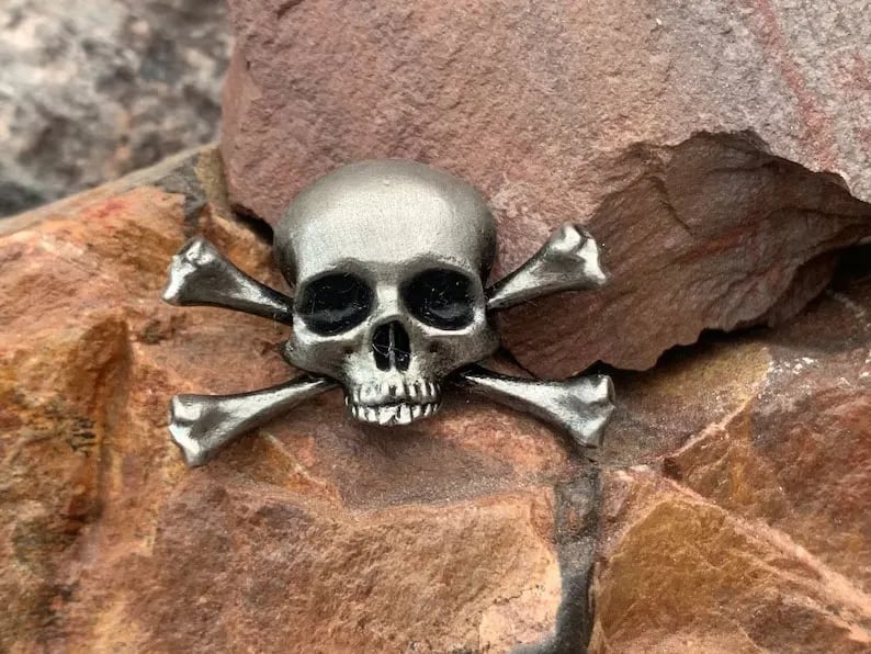 Retro Gothic Skull Brooch