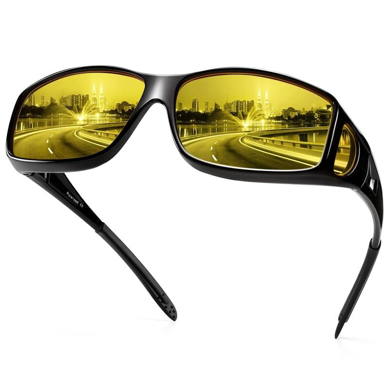 Spring Sale😎Night Vision Driving Glasses Fit Over Glasses for Men Women