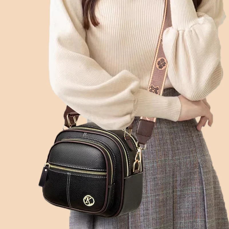 ✨Mother's Day Sale🎁multifunctional compartment Adjustable wide shoulder strap leather bag
