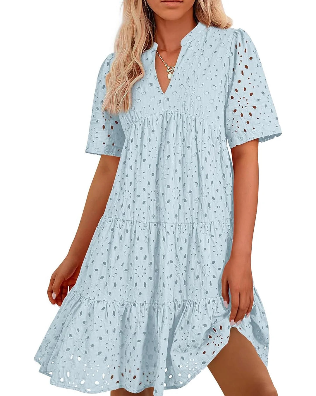 🌸Spring Specials🌸Elegant Hollow Out Lace Ruffle Casual Mini Dress