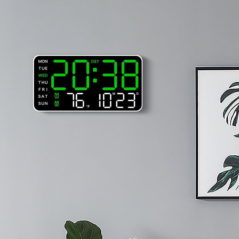 8.67''/16" Digital Wall Clock with RGB Color Changing Remote Control