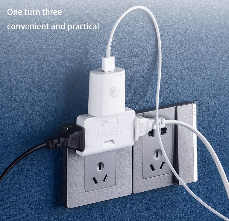 🔥Rotatable Socket Converter One In Three 180 Degree Extension Plug