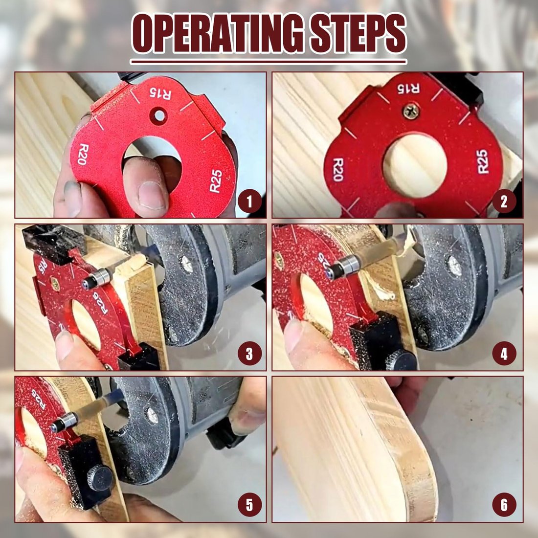 Woodworking Round Corner Radius Templates