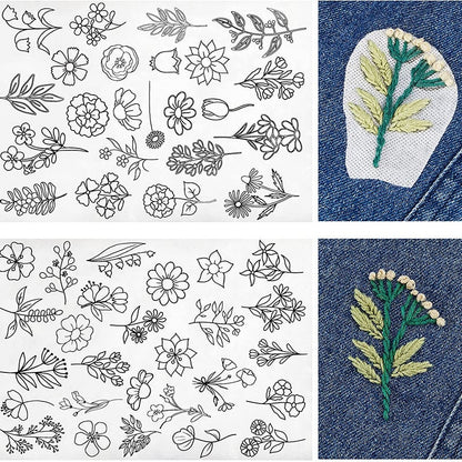 Water Soluble Flower Patterns for Embroidery