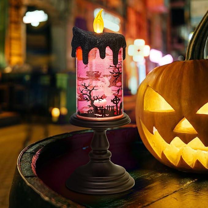 🔥Halloween Sale 57% Off -🎃Halloween Snow Globe Flameless Candle with Timer