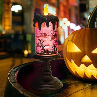 🔥Halloween Sale 57% Off -🎃Halloween Snow Globe Flameless Candle with Timer