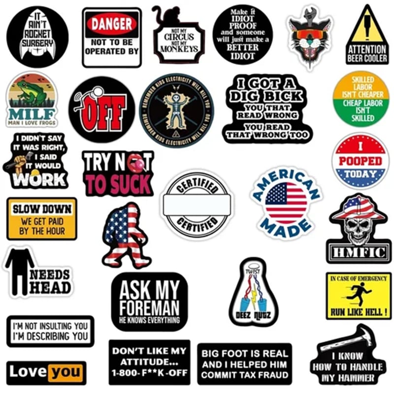 150pcs Hard Hat Stickers Pack(DIRTY) - Perfect for Helmets, Toolboxes..