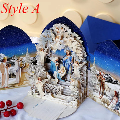 🎄🎅Early Christmas Promotion - 49% OFF🎄Handcrafted 3D Nativity Scene Christmas Scene Greeting Card