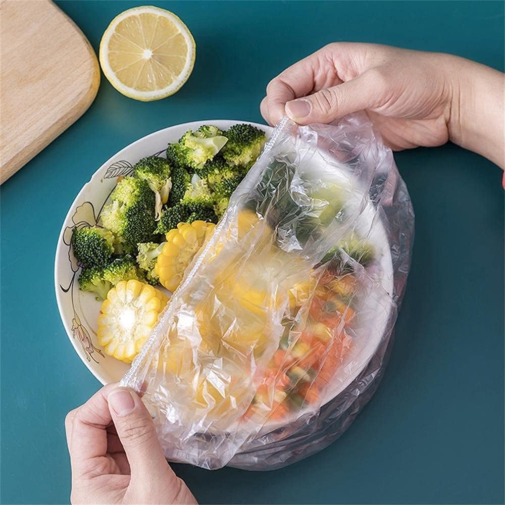 🥗100-500PCS Disposable Food Cover Wrap Plastic Elastic Stretch Food-Grade Fresh-keeping Film Bags Storage Kitchen Bowl Seal Lids