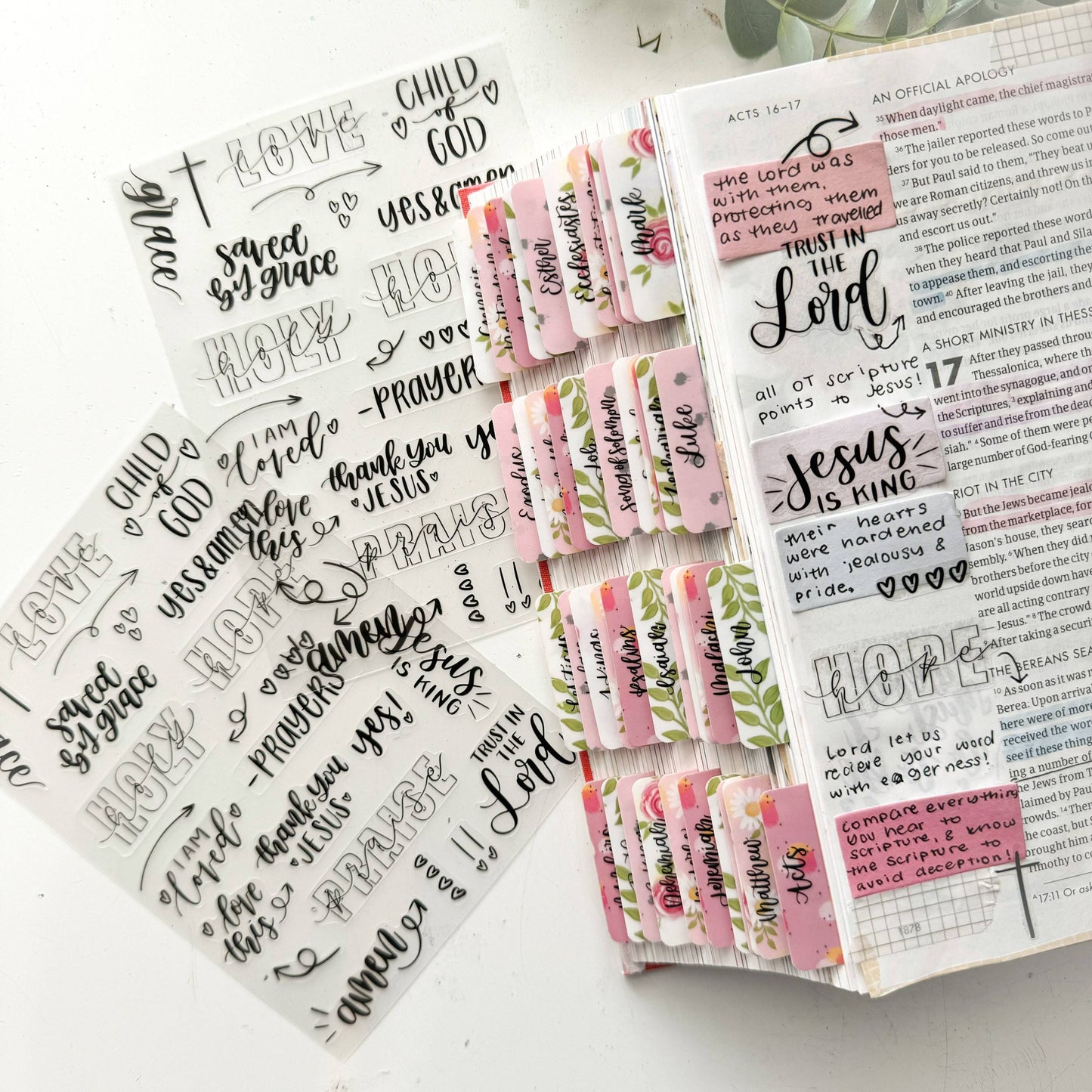 ✝️Bible and Planner Clear Stickers🌻