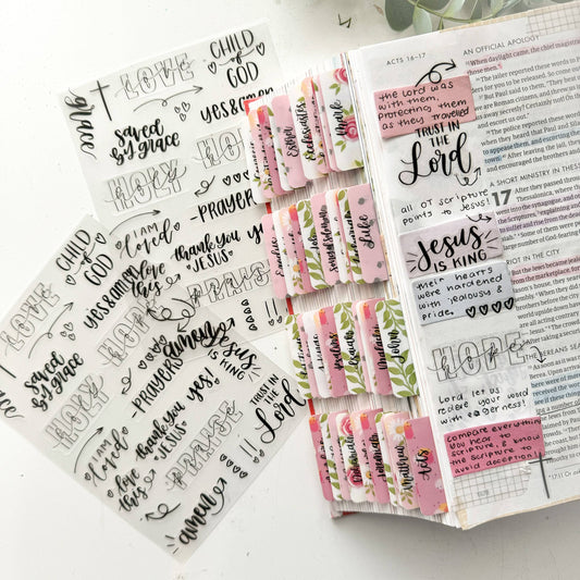 ✝️Bible and Planner Clear Stickers🌻