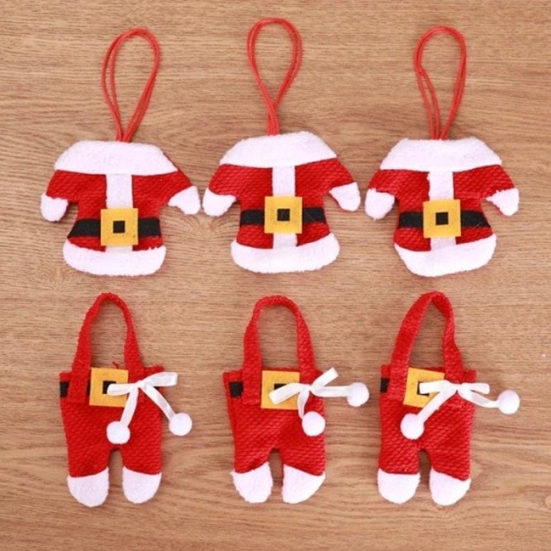 6 Pieces Christmas Silverware Holders Knife Fork Pouch Bag